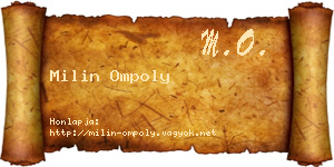 Milin Ompoly névjegykártya
